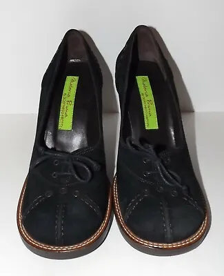Materia Prima By Goffredo Fantini Suede Heels Black Size 38 Italy • $44.99