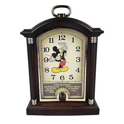 For Parts Disney Seiko Quartz Mickey Mouse Musical Alarm Clock 1990's See Video • $25.97