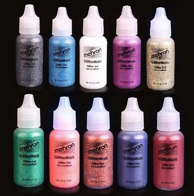 Mehron GlitterMark Color Face Body Paint Artist Makeup.Squeezable Bottle 5 Fl Oz • $8.45