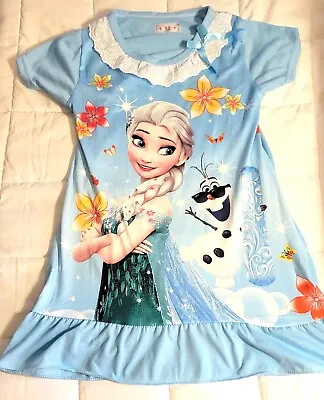 Disney Blue Frozen Elsa & Olaf Nightgown Size 6/7t • $12.29