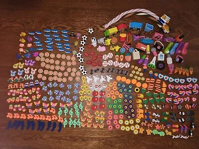 Large Lot Of Mini Shaped Erasers Used. Fish Bugs Balls 3D Car Shoes Eggs • $20