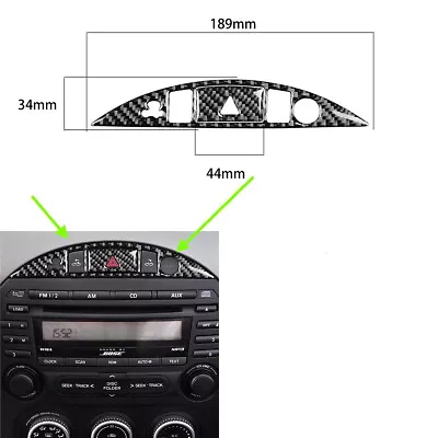 2pcs For Mazda MX-5 2009-15 Carbon Fiber Center Console Button Interior Trim B • $11.69