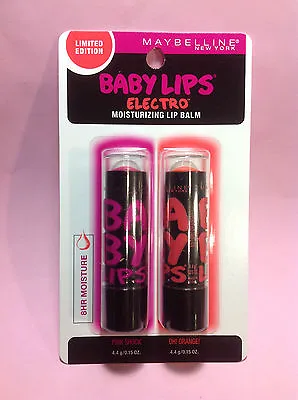 Maybelline Baby Lips Electro Lip Balm  Duo Pack - Pink Shock + Oh Orange. • $16.96