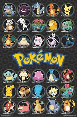 POKEMON - ALL TIME FAVORITES POSTER - 22x34 - CHARACTERS 15821 • $10.50