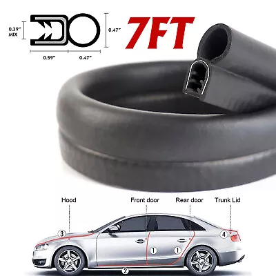 7ft/84'' Door/Trunk Lock Window Anti-Noise/Rub Rubber Seal Edge Trim Defend Car • $114.69