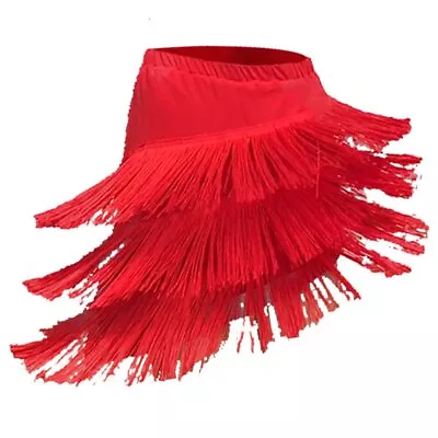 £46.73 • Buy Latin Dance Skirt Sexy Women Chacha Samba Tango Layers Tassels Fringes Dresses 