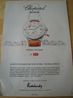 £1.99 • Buy Chopard Geneve Watch Mille Miglia 88 Poster Advert Ready To Frame A4 Size File O