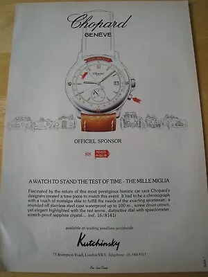 £1.99 • Buy Chopard Geneve Watch Mille Miglia 88 Poster Advert Ready To Frame A4 Size File O