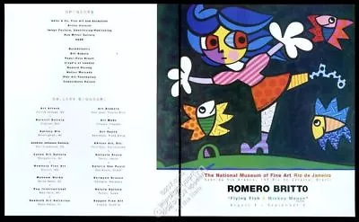 1998 Romero Britto Flying Fish And Girl Art Rio Museum Vintage Print Ad • $29.97