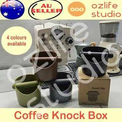 $13.95 • Buy 4 Colours Coffee Waste Container Grinds Knock Box Tamper Tube Bin Black Bucket
