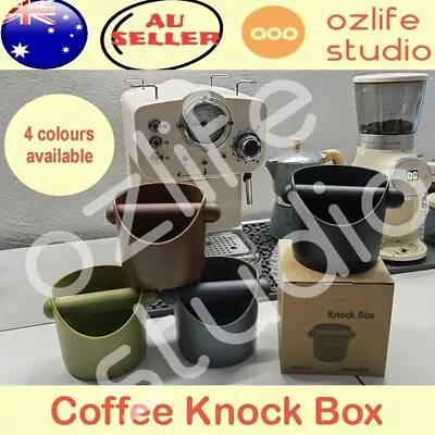 4 Colours Coffee Waste Container Grinds Knock Box Tamper Tube Bin Black Bucket • $16.95