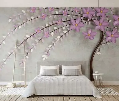 3D Tree Flowering Wallpaper Wall Mural Removable Self-adhesive Sticker164 • $173.36