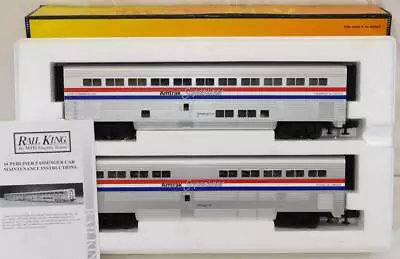 MTH Rail King 30-6501 2 Car Amtrak Superliner 60' Sleeper Diner Set AddOn C-8 O • $229