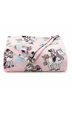 Minnie Mouse Unicorn Disney The Big One Throw Blanket 5ft X 6ft  NEW White Pink • $24.95
