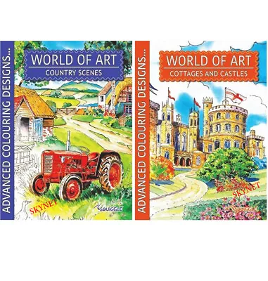 NEW A4 WORLD OF ART COLOURING BOOK BOOKS Stress Relief Colour Therapy DOODLE • £3.49