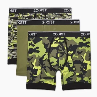 2xist - Men’s Cotton Stretch Boxer Briefs (3-Pack) Army Green Camo XL (37-40in) • $24.15