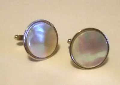 Mother Of Pearl Cufflinks Vintage Estate Find • $14.99