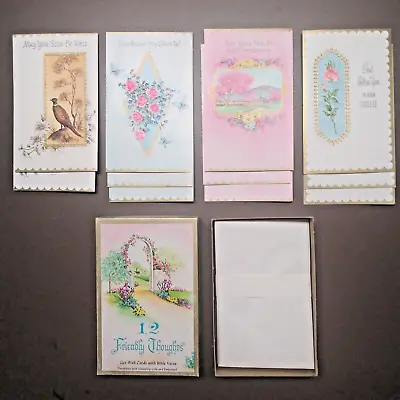 Vintage 1960s-'70s Fantusy Box Lot Of 11  Get Well Greeting Cards W/Bible Verses • $14.99