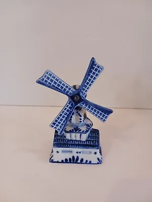 Vintage Handpainted Delft Blue & White Windmill • $18