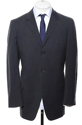 41R Vintage 60s Mod Atwood Dark Gray Herringbone Wool 3-Button Blazer Sport Coat • $98