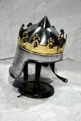 MEDIEVAL MONARCH KNIGHT King Richard Lionheart CROWN HELMET FOR NEW YEAR • £58.95