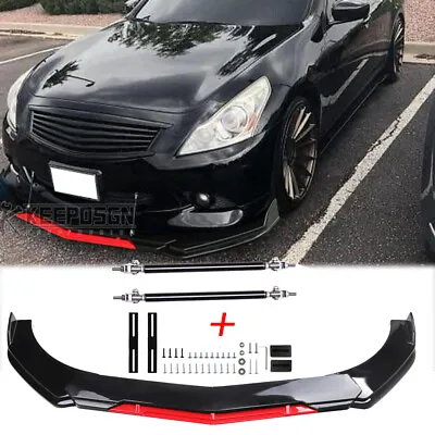 Front Bumper Lip Splitter Parts Accessories Rod For Infiniti G37 G35 Sedan Coupe • $95.43