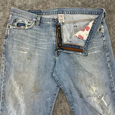 VINTAGE Lucky Brand Jeans Mens 38 Blue Light Wash Western Straight Leg 90s • $10.46