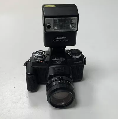 Minolta 110 Zoom SLR Mark II Vintage Camera With Minolta 118x Flash • £12