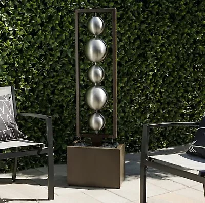 $699.99 • Buy NEW Alpine Corporation 55 In Water Fountain Metal Tiered Outdoor Modern Column