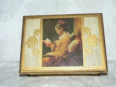 Vintage JAPAN MUSICAL JEWELRY BOX- Painted Wood-Plays LALA'S THEME- 8x6x2.5-NICE • $10.99