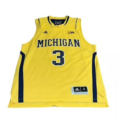 Michigan Wolverines Trey Burke #3 Adidas Jersey Medium Yellow Basketball NCAA • $69.99