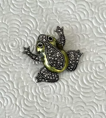 Vintage  Frog  Brooch Enamel On Pewter Tone Metal • $16.98