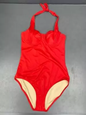 J. Crew Women's Red Sz 10 Halter-Top One Piece Nylon Swimwear Bathing Suit New • $49.99