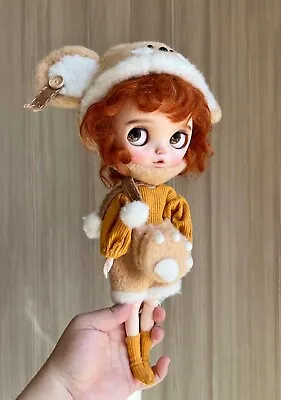 Blythe Doll Clothes -- Cute Light Brown Bear Costume Set (OOAK) • $48.16