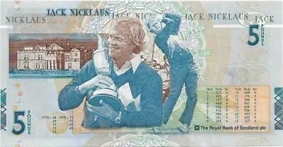 10 Jack Nicklaus Scottish £5 Five Pound Note Uncirculated - Consecutive Notes • £200