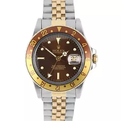 VINTAGE Rolex GMT-Master ROOT BEER Two-Tone Gold Brown NIPPLE 40mm 16753 Watch • $11393.11