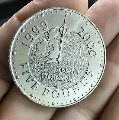 £7.50 • Buy £5 Five Pound Coin 1999-2000 Millennium Anno Domini Queen Elizabeth II #STB4-12