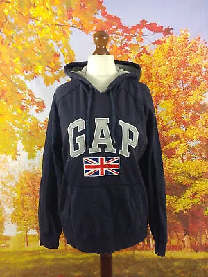 GAP Union Jack Blue Spell Out Logo Hoodie. UK Women's Size Medium • £20