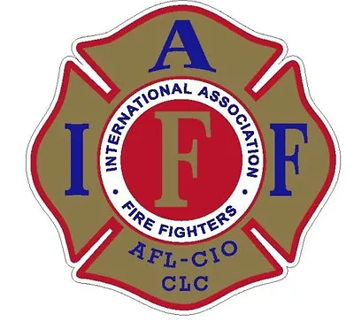 4  IAFF Decal Gold W/ Red And Blue Trim Exterior Mount READ AUCTION • $3.50