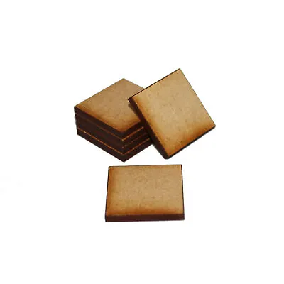 SQUARE NATURAL MDF BASES For Roleplay Miniatures (10mm) • £11.70