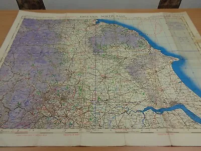 WW2 (1942) RAF Map  ENGLAND NORTH EAST  (YORK HULL MIDDLESBROUGH LEEDS Etc) • £18.99