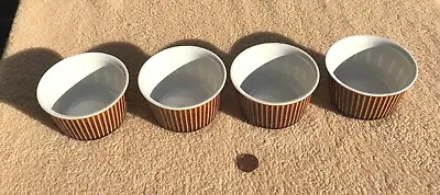 Villeroy & Boch Brownware Fluted Ramekins Lot Of 4 Luxembourg Souffle Pudding • $49.50