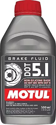 Motul 100950 100% Synthetic Brake Dot 5.1 Brake Fluid 500 Ml • $19.99