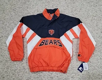 NEW Vintage Style Chicago Bears Starter Jacket 1/4 Zip Pullover Mens Size Small • $94.99