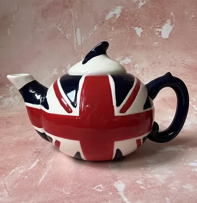 Union Jack Teapot Ceramic Teapot England Flag Souvenir Great Britain Gift • £20