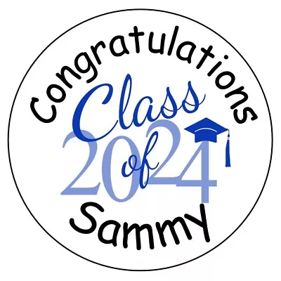 108 Class Of 2024 Graduation Label Kisses Labels-Personalized-Party Favors-Seals • $3.29