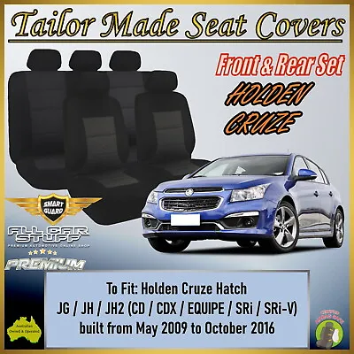 Premium Black Seat Covers For Holden Cruze JG/JH/JH2 Hatch: 05/2009 To 10/2016 • $188.20