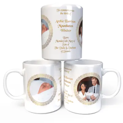 Harry & Meghan Royal Baby Archie Harrison Mountbatten Windsor Coffee Mug Cup • £7.27