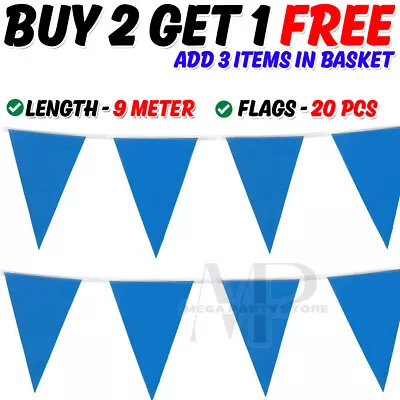 9m Colour Bunting 20 Flags Party Wedding Decoration Event Garden Home Outdoor • £2.99