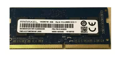 4GB DDR4 2666MHz Laptop Ramaxel (SAMSUNG) PC4 21300 2666V SODIMM Memory 260pin • £7.95